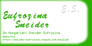 eufrozina sneider business card